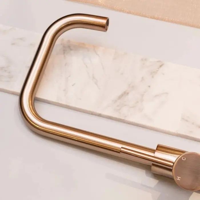 Meir Round Kitchen Mixer Tap - Champagne Rose Gold