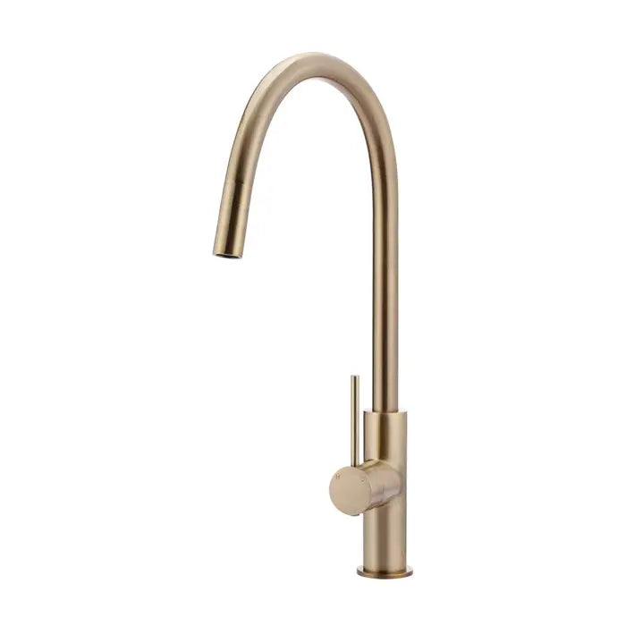 Meir Round Piccola Pull Out Kitchen Mixer Tap - Champagne Rose Gold