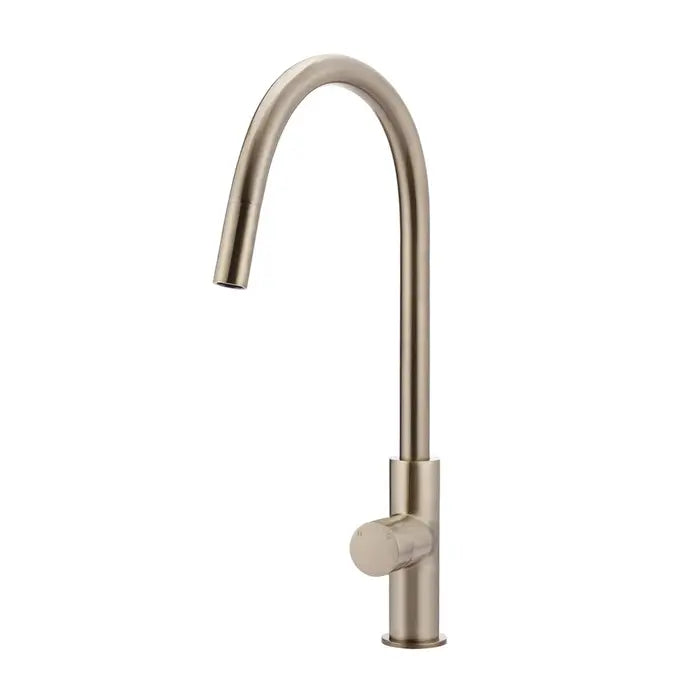 Meir Round Piccola Pull Out Kitchen Mixer Tap - Champagne Rose Gold