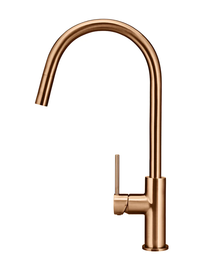 Meir Round Piccola Pull Out Kitchen Mixer Tap - Lustre Bronze
