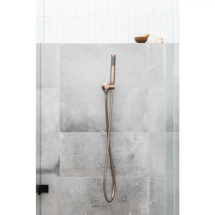 Meir Round Shower On Bracket - Champagne Rose Gold