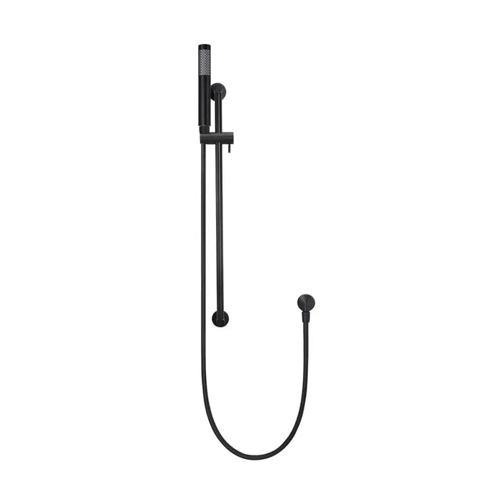 Meir Round Shower On Rail Column - Matte Black