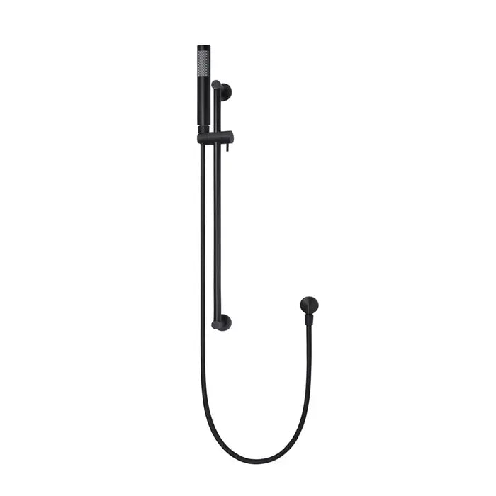 Meir Round Shower On Rail Column - Matte Black