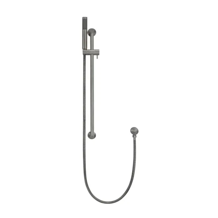 Meir Round Shower On Rail Column - Shadow Gunmetal