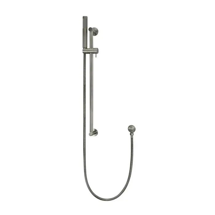 Meir Round Shower On Rail Column - Shadow Gunmetal