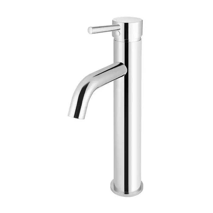 Meir Round Tall Basin Mixer Curved - Chrome