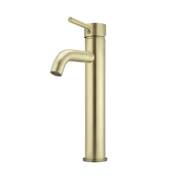 Meir Round Tall Basin Mixer Curved - Tiger Bronze