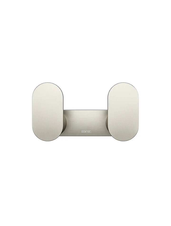 Meir Curvaé Double Robe Hook - Brushed Nickel