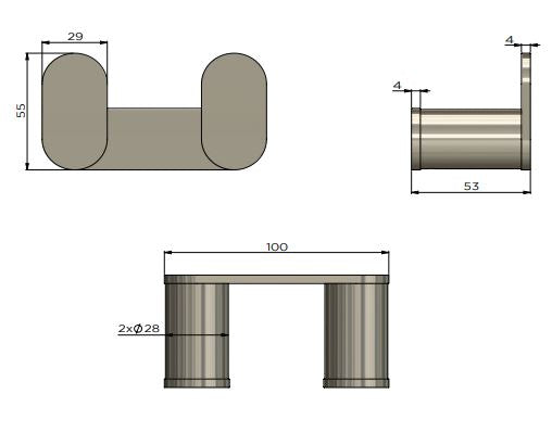 Meir Curvaé Double Robe Hook - Matte Black