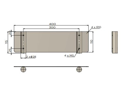 Meir Curvaé Shower Shelf - Champagne