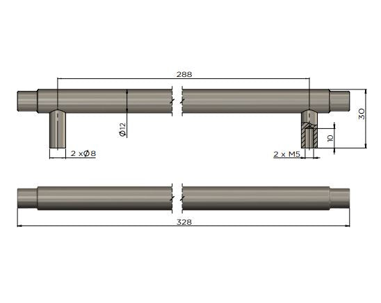 Meir Öppen Round Pull Cabinet Handle (Brushed) - Lustre Bronze