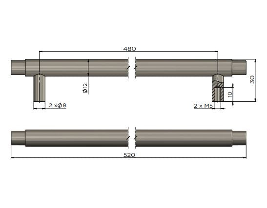 Meir Öppen Round Pull Cabinet Handle (Brushed) - Lustre Bronze