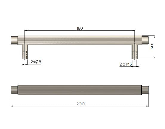 Meir Öppen Round Pull Cabinet Handle (Linear Knurled) - Tiger Bronze