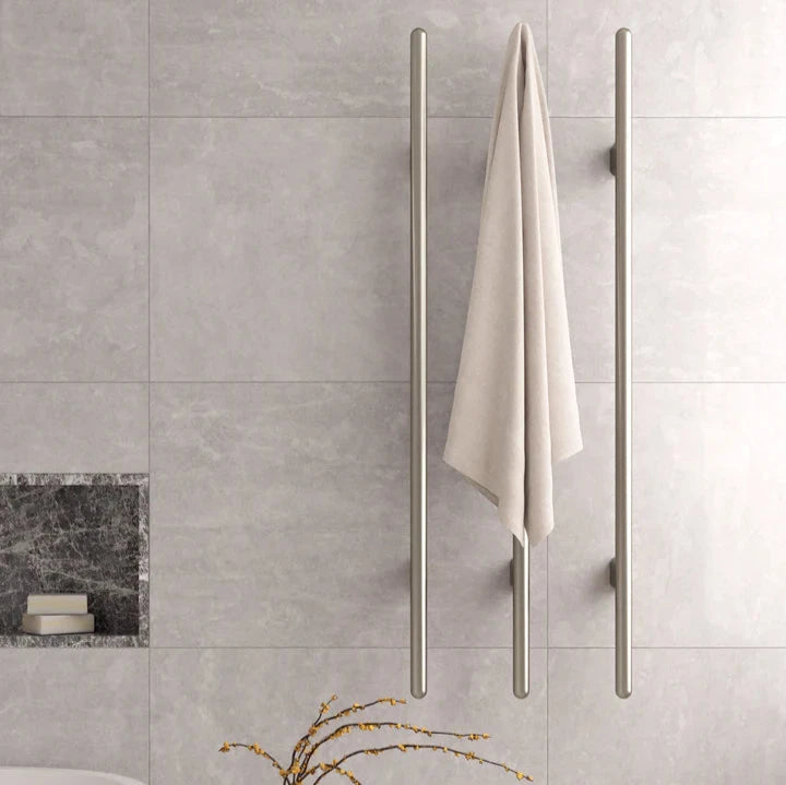 Meir Vertical Heated Towel Rail - Gunmetal