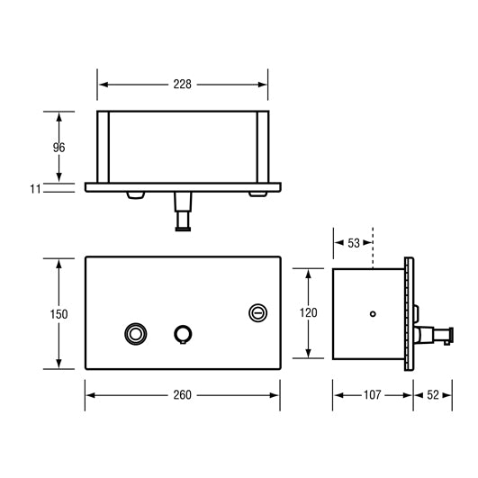 Metlam Recessed Horizontal Soap Dispenser - Satin Stainless Steel