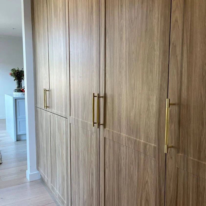 Manovella Brushed Brass Knurled Drawer Pull - Charmian