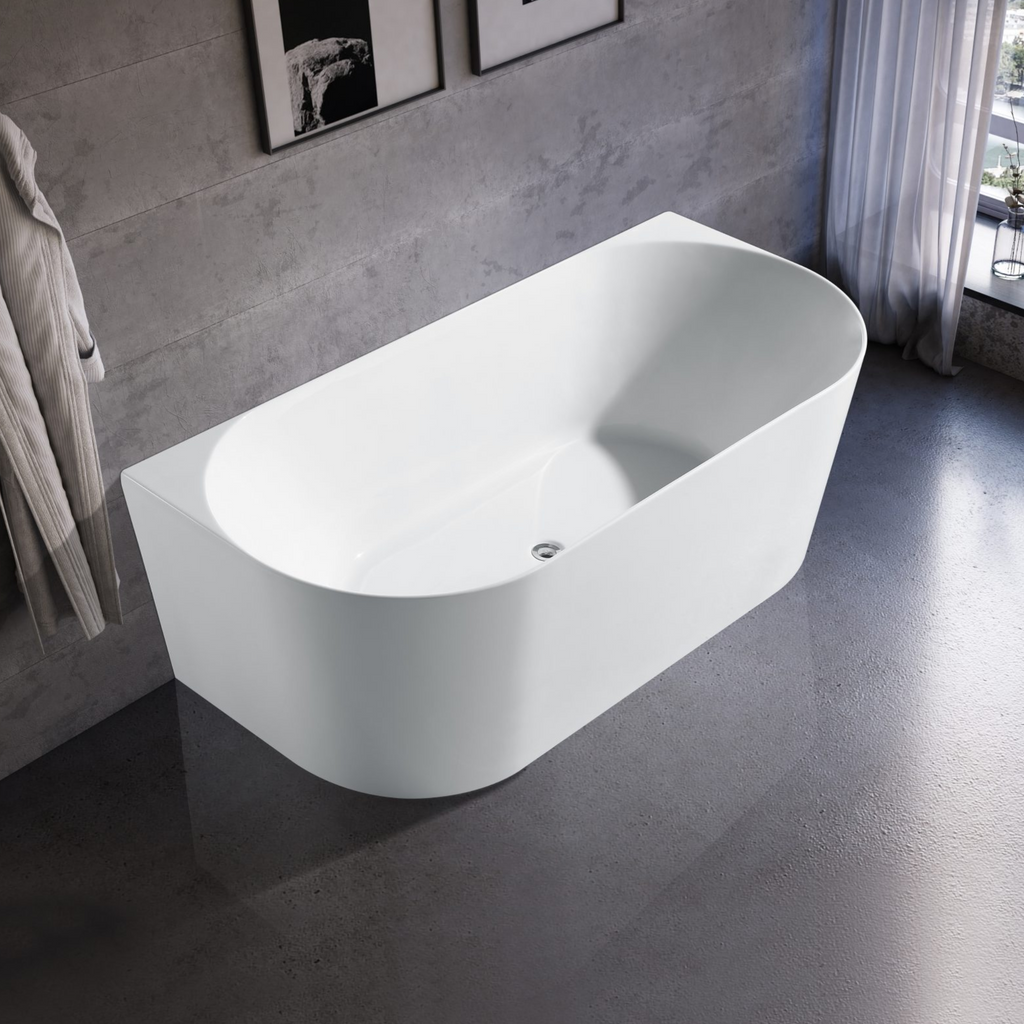 Muse Back To Wall Bathtub Matte White