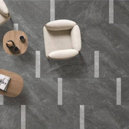 Quartz Charcoal Natural Stone Look Tile 300x600