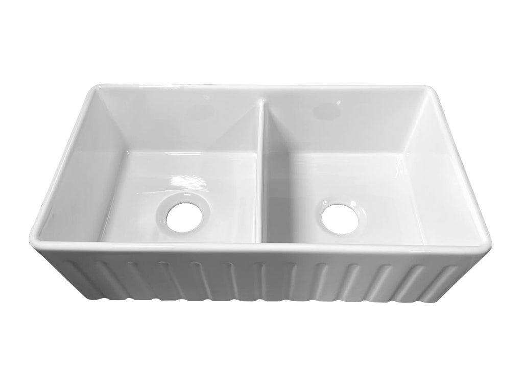 Turner Hastings Novi 84 x 46 Fine Fireclay Farmhouse Butler Sink - Matte White