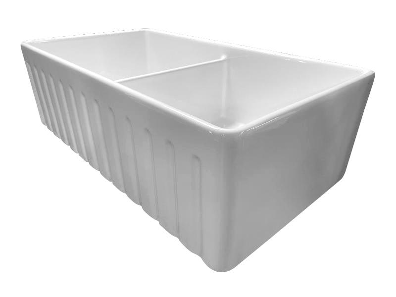 Turner Hastings Novi 84 x 46 Fine Fireclay Farmhouse Butler Sink - Matte White