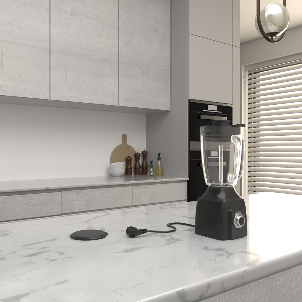 Motorised Pop Up Bench Power Point With USB - Black