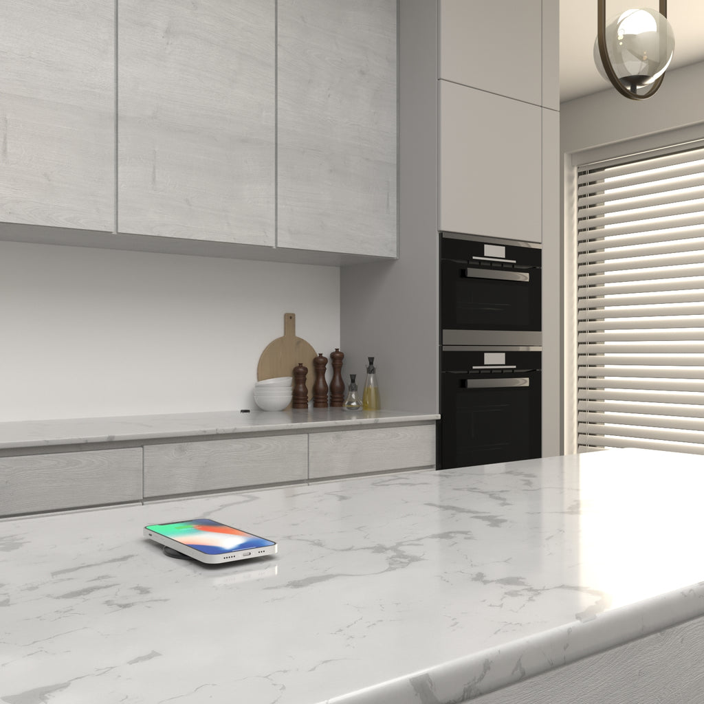 Motorised Pop Up Bench Power Point With USB - Black Silver