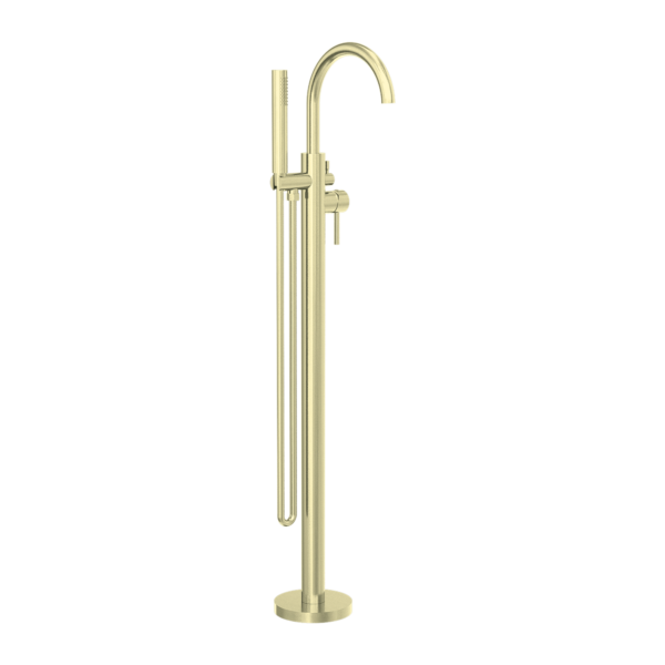 Nero Freestanding Bath Mixer with Handshower - Brushed Gold