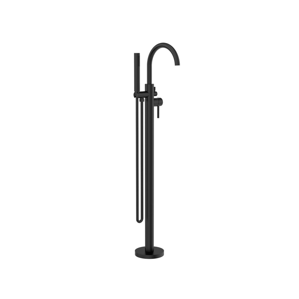 Nero Freestanding Bath Mixer with Handshower - Matte Black