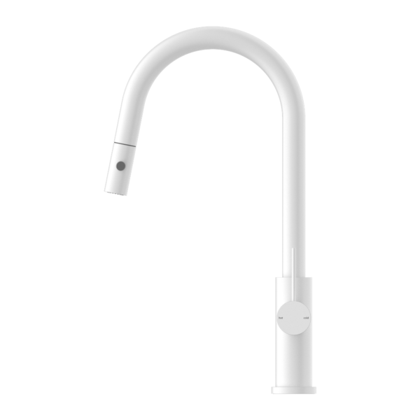 Nero Mecca Pull Down Sink Mixer With Veggie Spray Function - Matte White