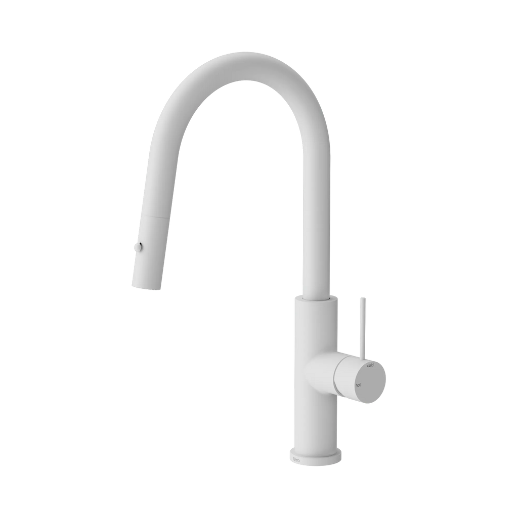 Nero Mecca Smart Sensor Pull Out Kitchen Mixer - Matte White