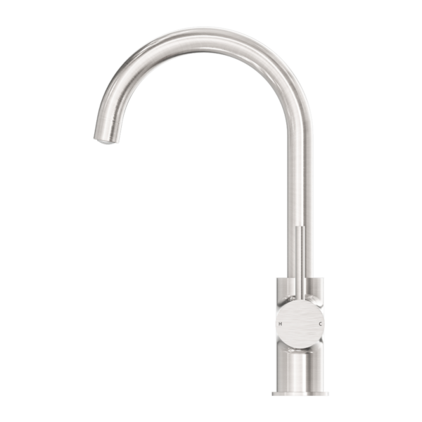 Nero Dolce Gooseneck Kitchen Mixer - Brushed Nickel