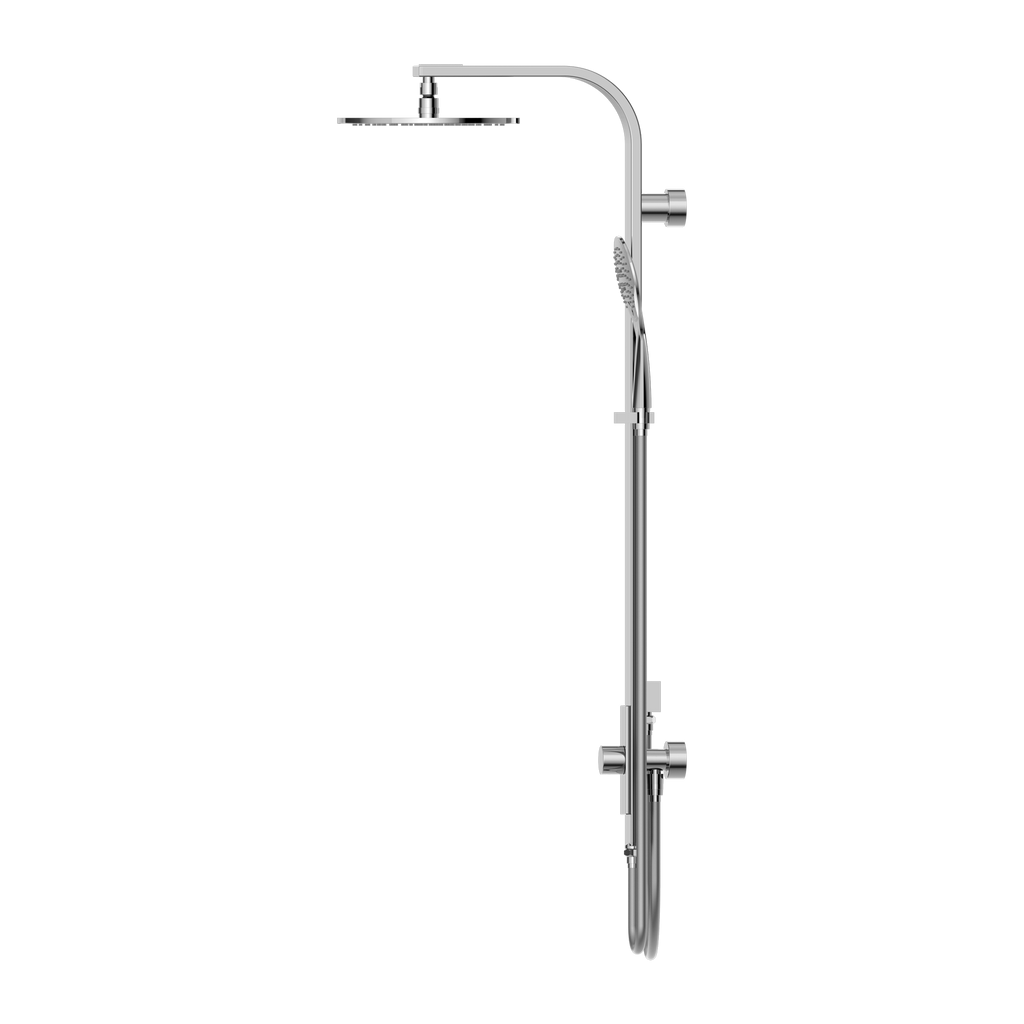 Nero Astra Rain Round Twin Shower Double Hose Shower - Chrome
