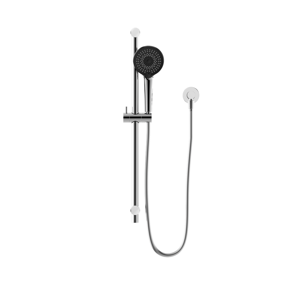 Nero Round Metal Project Shower Rail - Chrome