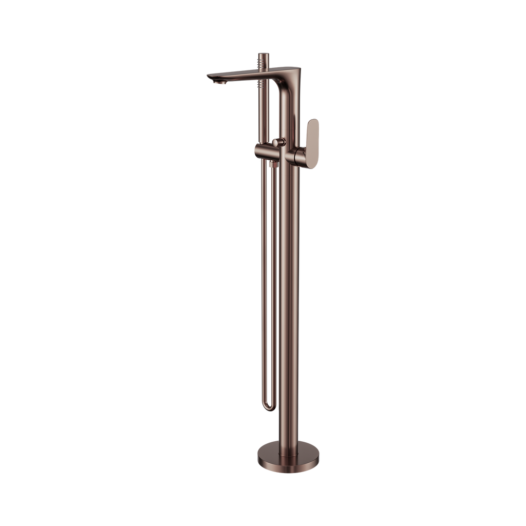 Nero Bianca Freestanding Bath Mixer with Handshower - Brushed Bronze