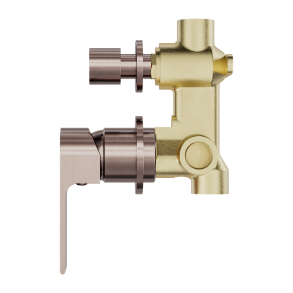 Nero Bianca Shower / Bath Mixer with Diverter (Separate Backplates) - Brushed Bronze