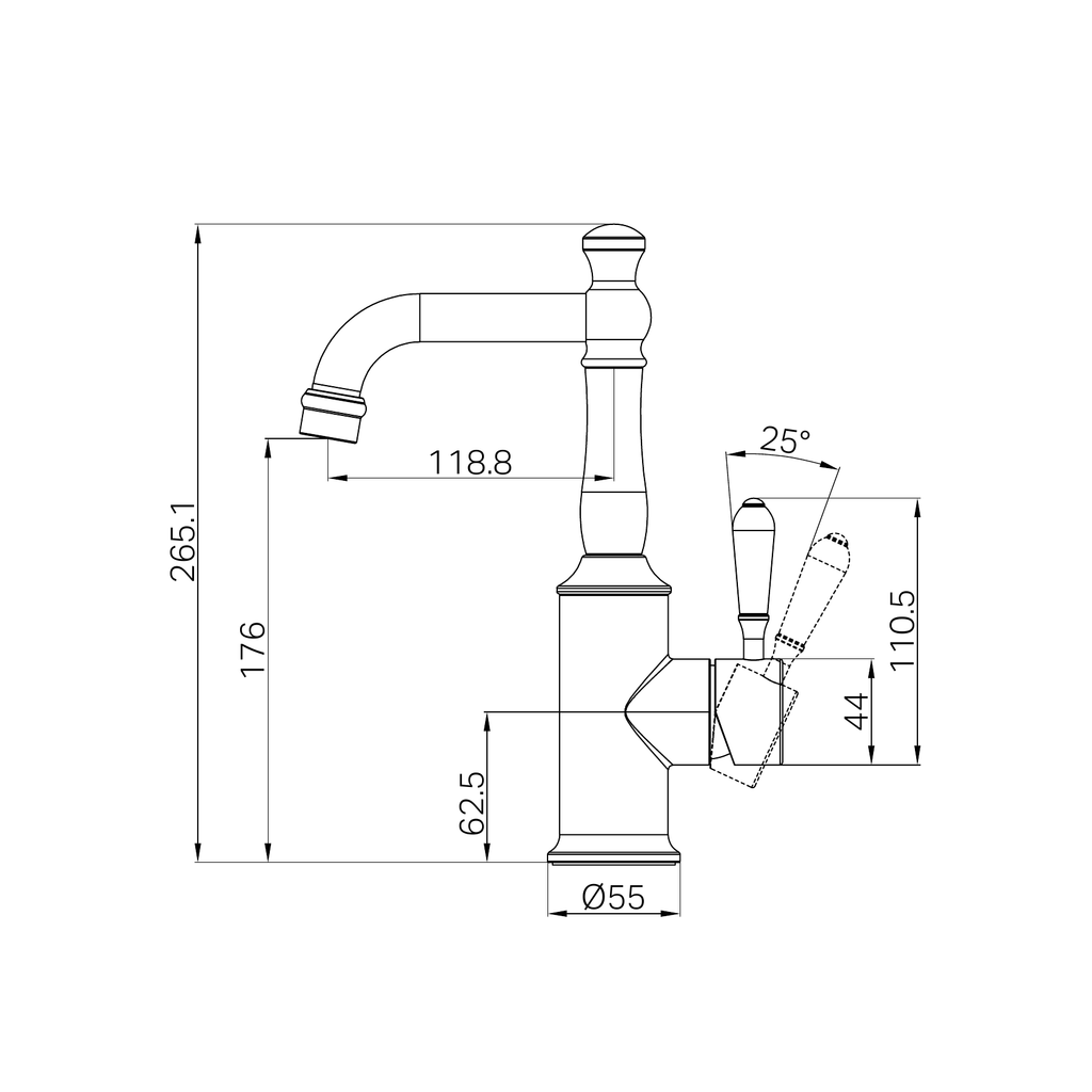Nero York Basin Mixer Spout - Chrome
