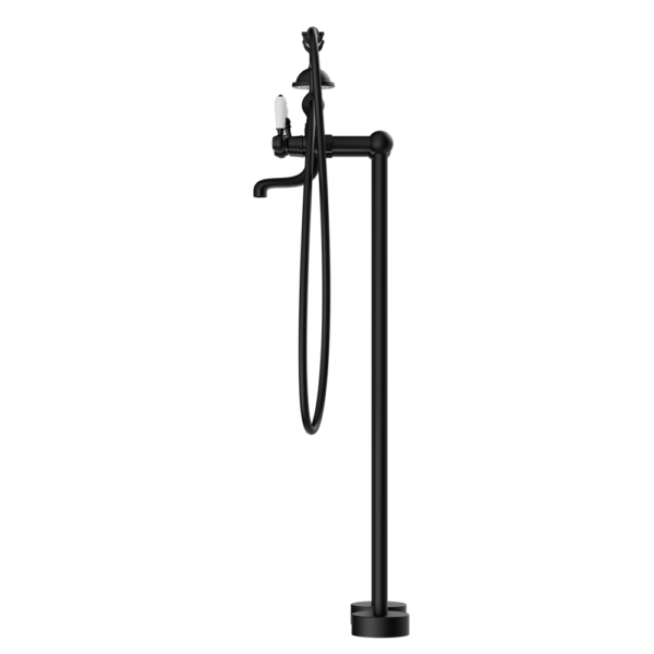 Nero York Freestanding Bath Set With Hand Shower - Matte Black