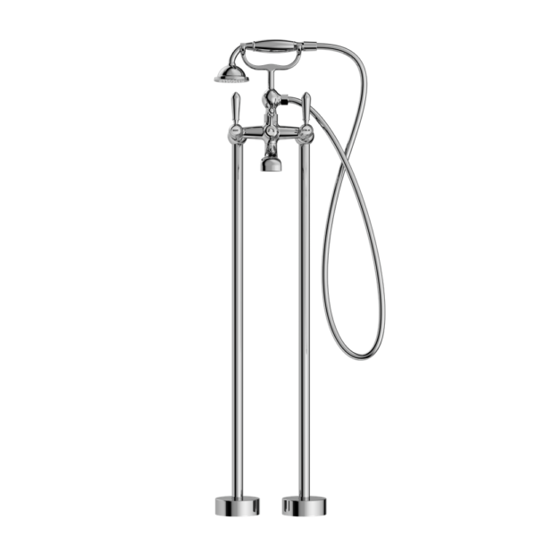 Nero York Freestanding Bath Set With Hand Shower - Chrome