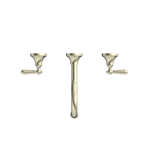 Nero York Wall Basin Set - Aged Brass
