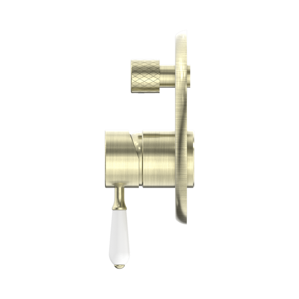 Nero York Shower Mixer With Lever - Aged Brass