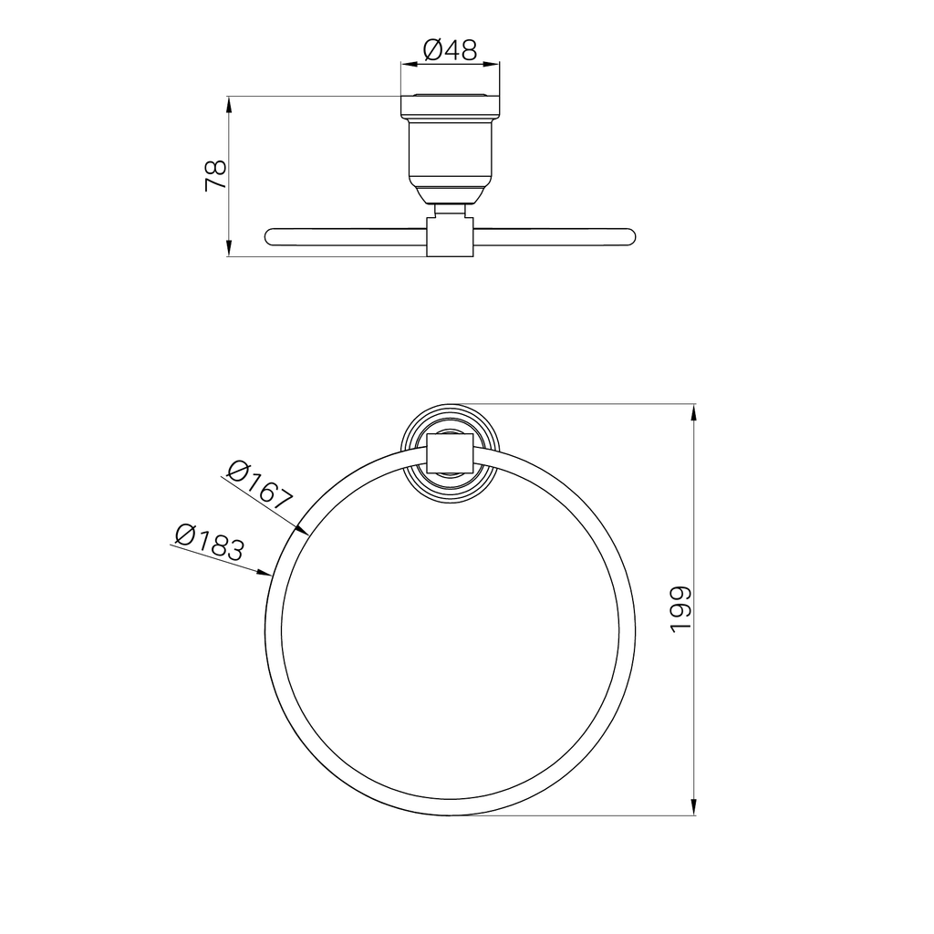 Nero York Towel Ring - Chrome