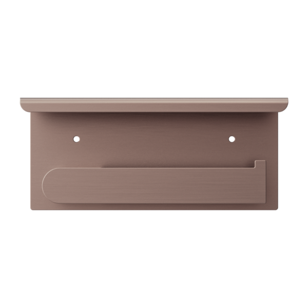 Nero Bianca Toilet Roll Holder with Shelf - Brushed Bronze