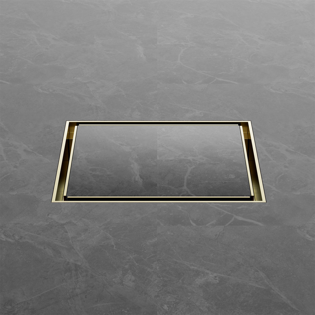 Nero Tile Insert Floor Waste 100mm Outlet - Brushed Gold