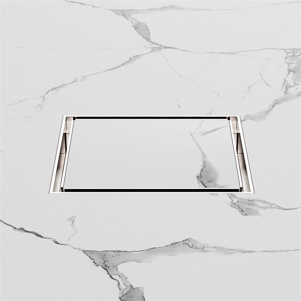 Nero Tile Insert Floor Waste 100mm Outlet - Brushed Nickel