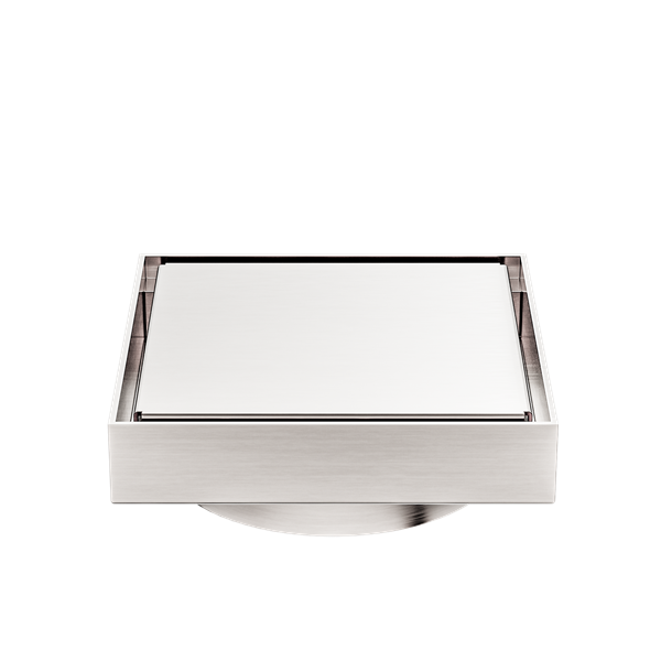 Nero Tile Insert Floor Waste 100mm Outlet - Brushed Nickel