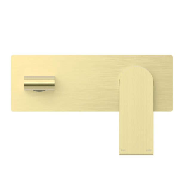 Nero Bianca Wall Basin/Bath Mixer - Brushed Gold