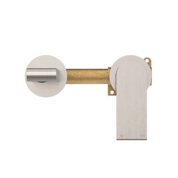 Nero Bianca Wall Basin/Bath Mixer (Separate Back Plate) - Brushed Nickel