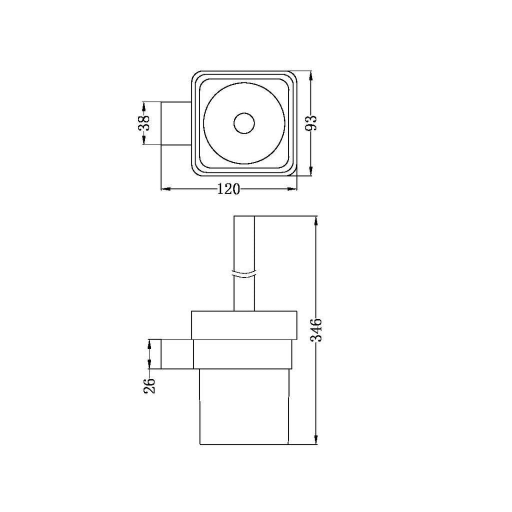 Nero Celia Toilet Brush Holder - Chrome