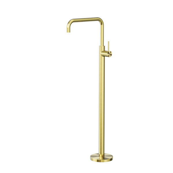 Nero Mecca Freestanding Bath Mixer Square Shape - Brushed Gold