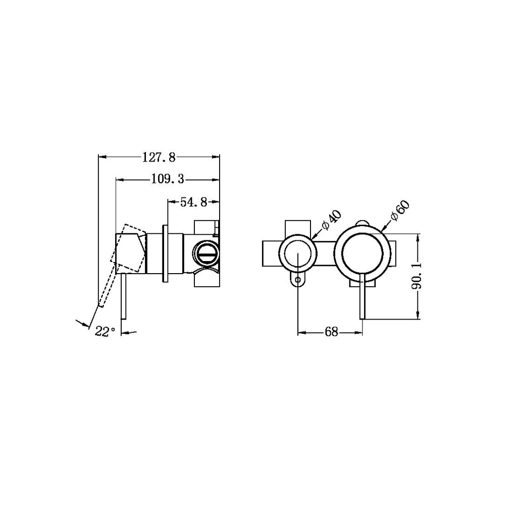 Nero Mecca Shower Mixer with Horizontal 2 Way Divertor - Brushed Bronze